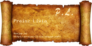 Preisz Lívia névjegykártya